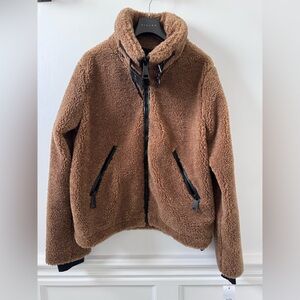 Sam New York Brown Sherpa Jacket with Black Accents